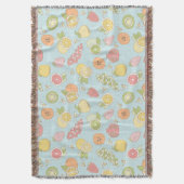 フルーツおよび果実が付いているパターン スローブランケット (正面縦)
