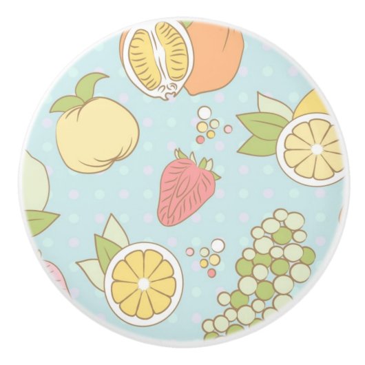 フルーツおよび果実が付いているパターン セラミックノブ (正面)