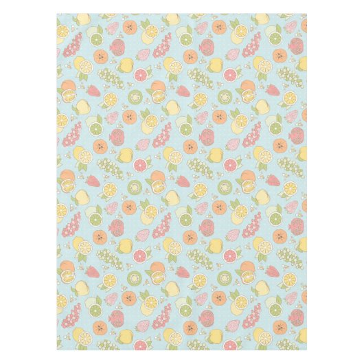 フルーツおよび果実が付いているパターン テーブルクロス (正面)