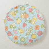 フルーツおよび果実が付いているパターン ラウンドクッション (裏面)