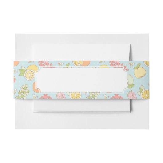 フルーツおよび果実が付いているパターン 招待状ベリーバンド (正面例)