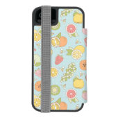 フルーツおよび果実が付いているパターン INCIPIO iPhoneウォレットケース (フォリオ裏面)