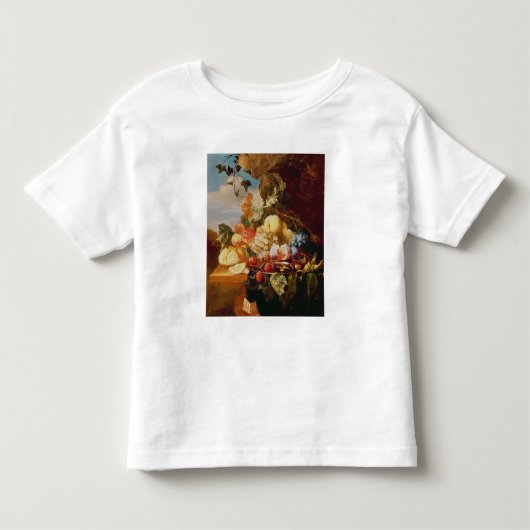 フルーツおよび花が付いている静物画 トドラーTシャツ (正面)