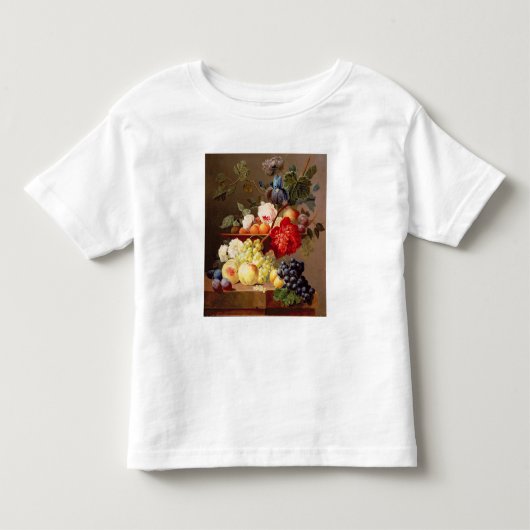 フルーツおよび花が付いている静物画 トドラーTシャツ (正面)