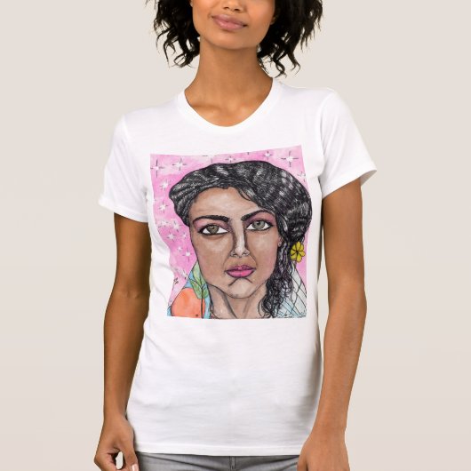 フルーツおよび花の女性 Tシャツ (正面)