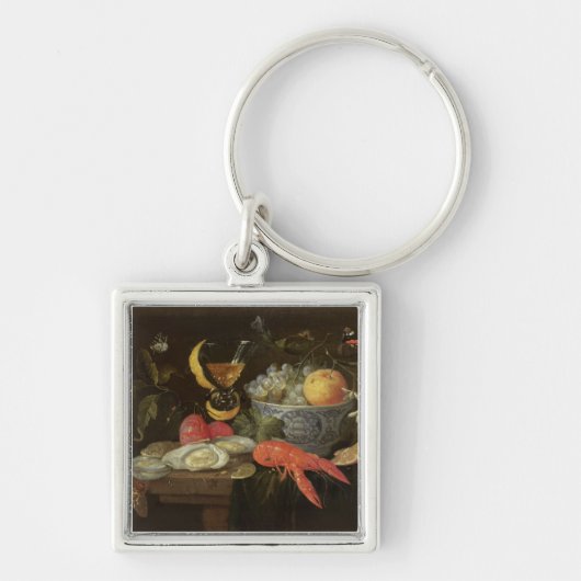 フルーツおよび貝1653年が付いている静物画(油 キーホルダー (正面)
