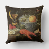 フルーツおよび貝1653年が付いている静物画(油 クッション (裏面)