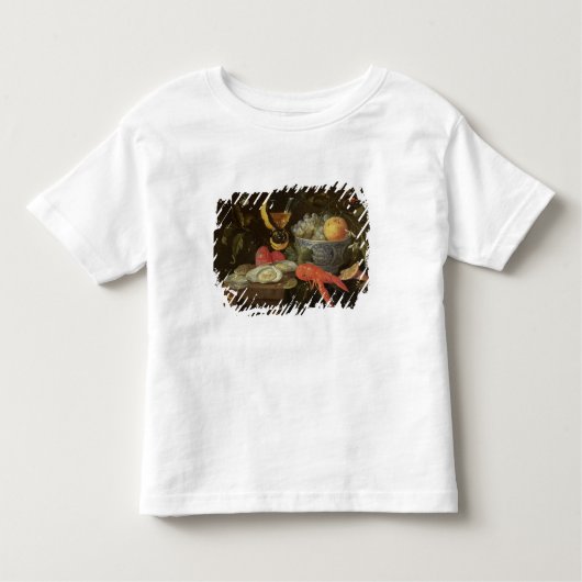 フルーツおよび貝1653年が付いている静物画(油 トドラーTシャツ (正面)