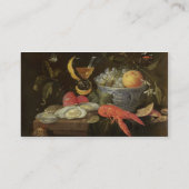フルーツおよび貝1653年が付いている静物画(油 名刺 (裏面)