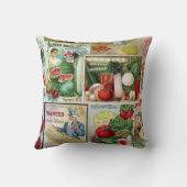 フルーツおよび野菜の種カタログのコラージュ クッション (裏面)