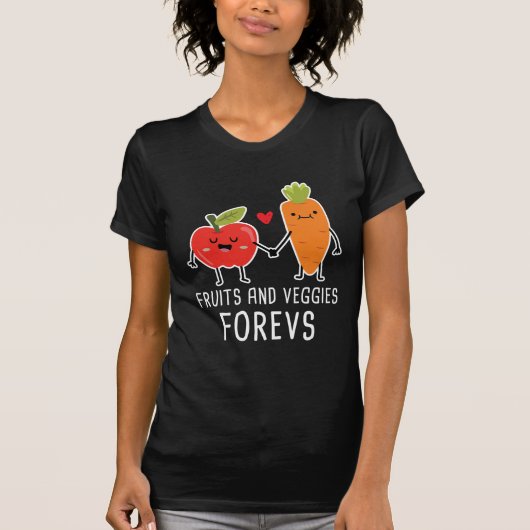 フルーツおよび野菜のForevsのビーガンの栄養物の野菜 Tシャツ (正面)