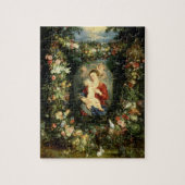 フルーツおよびfloの花輪のヴァージンそして子供 ジグソーパズル (縦)