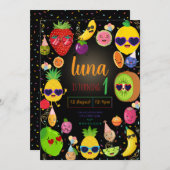 フルーツお洒落誕生日招待状 招待状 (正面/裏面)