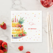 フルーツお誕生日ケーキ誕生日 スタンダードランチョンナプキン (インサイチュ)