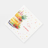 フルーツお誕生日ケーキ誕生日 スタンダードランチョンナプキン (角)