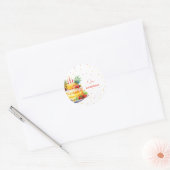 フルーツお誕生日ケーキ誕生日 ラウンドシール (封筒)