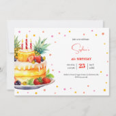 フルーツお誕生日ケーキ誕生日 招待状 (正面)