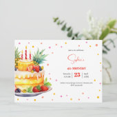 フルーツお誕生日ケーキ誕生日 招待状 (スタンド正面)