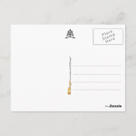 フルーツが付いているウエディングケーキ ポストカード (裏面)