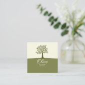 フルーツが付いている美しいオリーブ スクエア名刺 (スタンド正面)