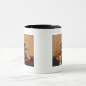 フルーツが付いている花、皿およびcarafe 1865年 マグカップ (中央)