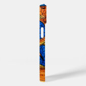 フルーツこうもりステンドグラスのモザイクブルーのオレンジ Case-Mate iPhoneケース (裏面 / 右)