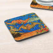 フルーツこうもりヴィンテージステンドグラスのモザイクの外観 コースター (左側)