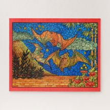 フルーツこうもりヴィンテージステンドグラスのモザイクの外観