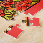 フルーツこうもりヴィンテージステンドグラスのモザイクの外観 ジグソーパズル (側面)