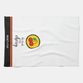 フルーツさくらんぼレッドイエローシンプルおもしろい キッチンタオル (横)