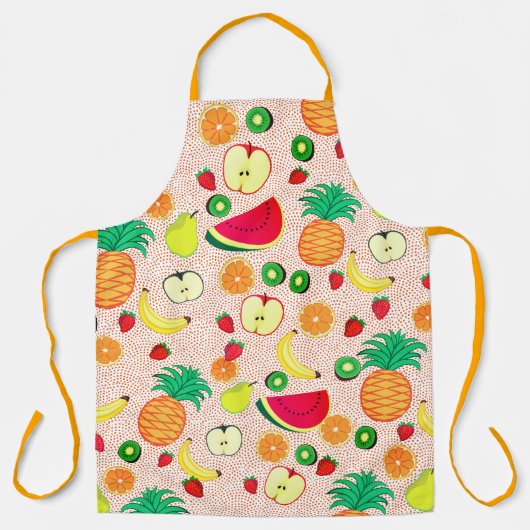 フルーツとビタミン新鮮なフルーティーかわいい明るい エプロン (正面)