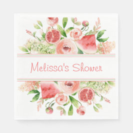 フルーツとフラワーズ ウォーターカラーパーティー スタンダードランチョンナプキン