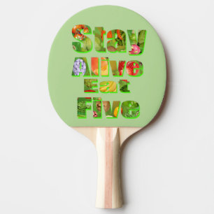 フルーツとベーグは五食べつのロゴを残し、 卓球ラケット