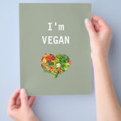 フルーツと野菜のハート - ヴィーガン チラシ (手)
