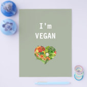 フルーツと野菜のハート - ヴィーガン チラシ (シングル)