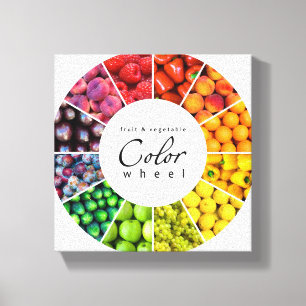 フルーツと野菜カラーホイール(12色) キャンバスプリント