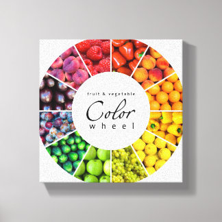 フルーツと野菜カラーホイール(12色) キャンバスプリント