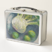 フルーツと野菜フェンネルライムオンブループレート メタルランチボックス (正面)