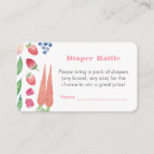 フルーツと野菜ベビーシャワーおむつラッフル エンクロージャーカード (正面)