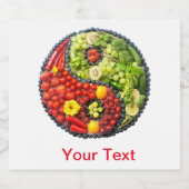 フルーツと野菜ラブ陰陽のシンボル ビールラベル (シングルラベル)