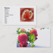 フルーツのいちごのつる植物の葉のしぶきパターンオフィス 名刺 (正面/裏面)