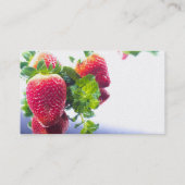 フルーツのいちごのつる植物の葉のしぶきパターンオフィス 名刺 (裏面)