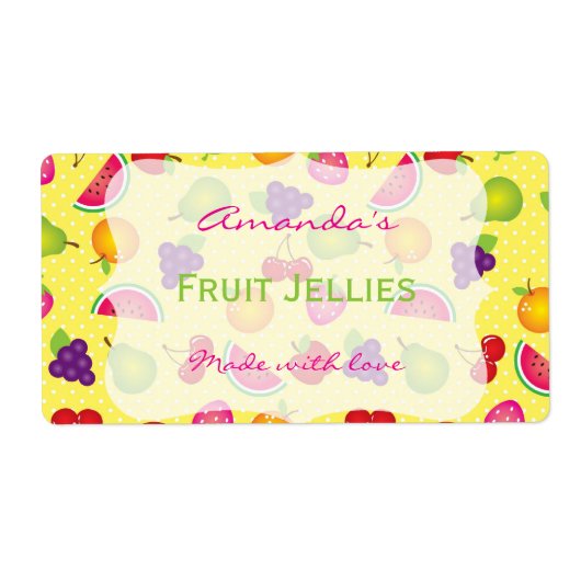 フルーツのようでかわいくパーソナライズな缶詰になるラベル ラベル (正面)