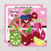 フルーツのようで甘い誕生日の招待状 招待状 (正面/裏面)