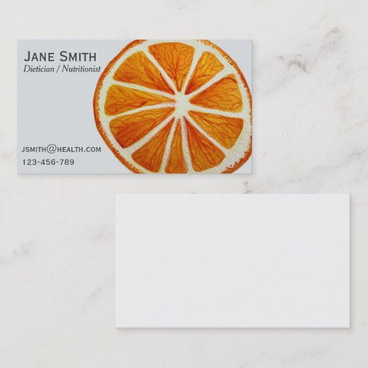 フルーツのような栄養士の栄養士のフリーの健康 名刺 (正面/裏面)