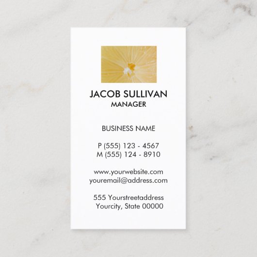 フルーツのクローズアップ小売卸売 名刺 (裏面)