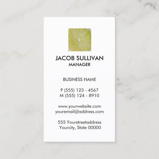 フルーツのクローズアップ小売卸売 名刺 (裏面)