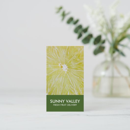 フルーツのクローズアップ小売卸売 名刺 (スタンド正面)
