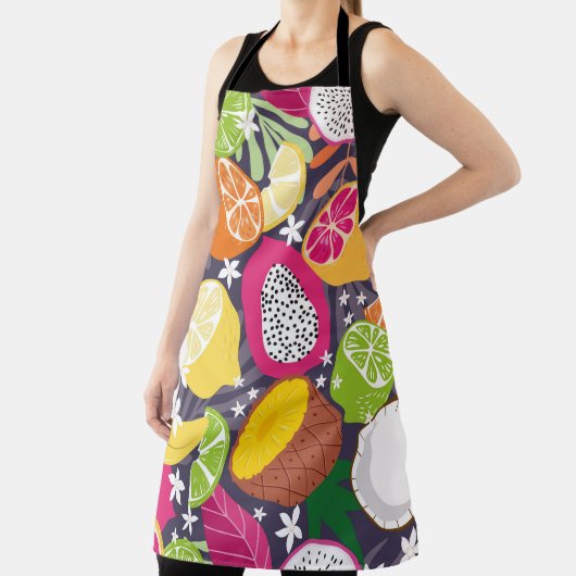 フルーツのシームレスなパターン、エキゾチックなトロピのコレクション エプロン (インサイチュ)