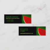 フルーツのスイカの鮮やかでカスタムな小型名刺 スキニー名刺 (正面/裏面)